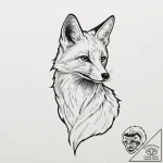 A linework tattoo of the fox that follows fle… – tattoo sketch (№1751662791_0, 04.07.2025 20:59) — tattoovalue.net
