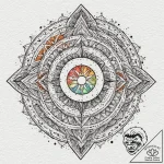 A dotwork tattoo of the weyland-yutani corpor… – tattoo sketch (№1751662962_0, 04.07.2025 21:02) — tattoovalue.net