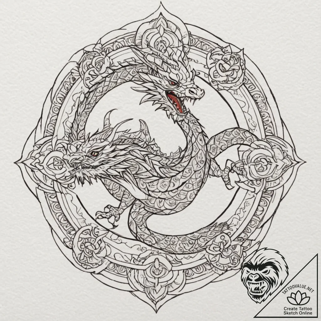 A sketch of smaug the dragon on his pile of g... - tattoo sketch (№1751663149_0, 04.07.2025 21:05) — tattoovalue.net