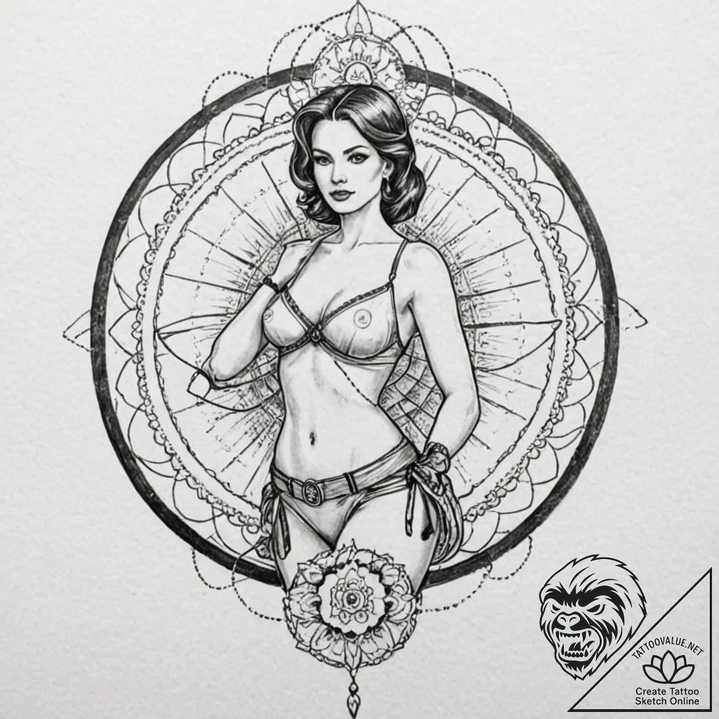 A neo-traditional tattoo of nancy callahan fr... - tattoo sketch (№1751663663_0, 04.07.2025 21:14) — tattoovalue.net