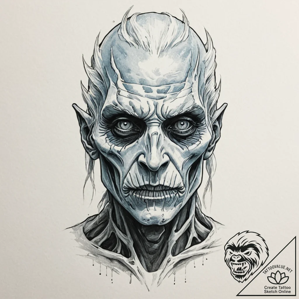 A graphic novel style portrait of a white wal... - tattoo sketch (№1751663836_0, 04.07.2025 21:17) — tattoovalue.net