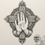 Praying hands, artistic tattoo sketch, detail… – tattoo sketch (№1751666200_0, 04.07.2025 21:56) — tattoovalue.net