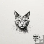 Black cat, ink illustration for tattoo, maste… – tattoo sketch (№1751666285_0, 04.07.2025 21:58) — tattoovalue.net