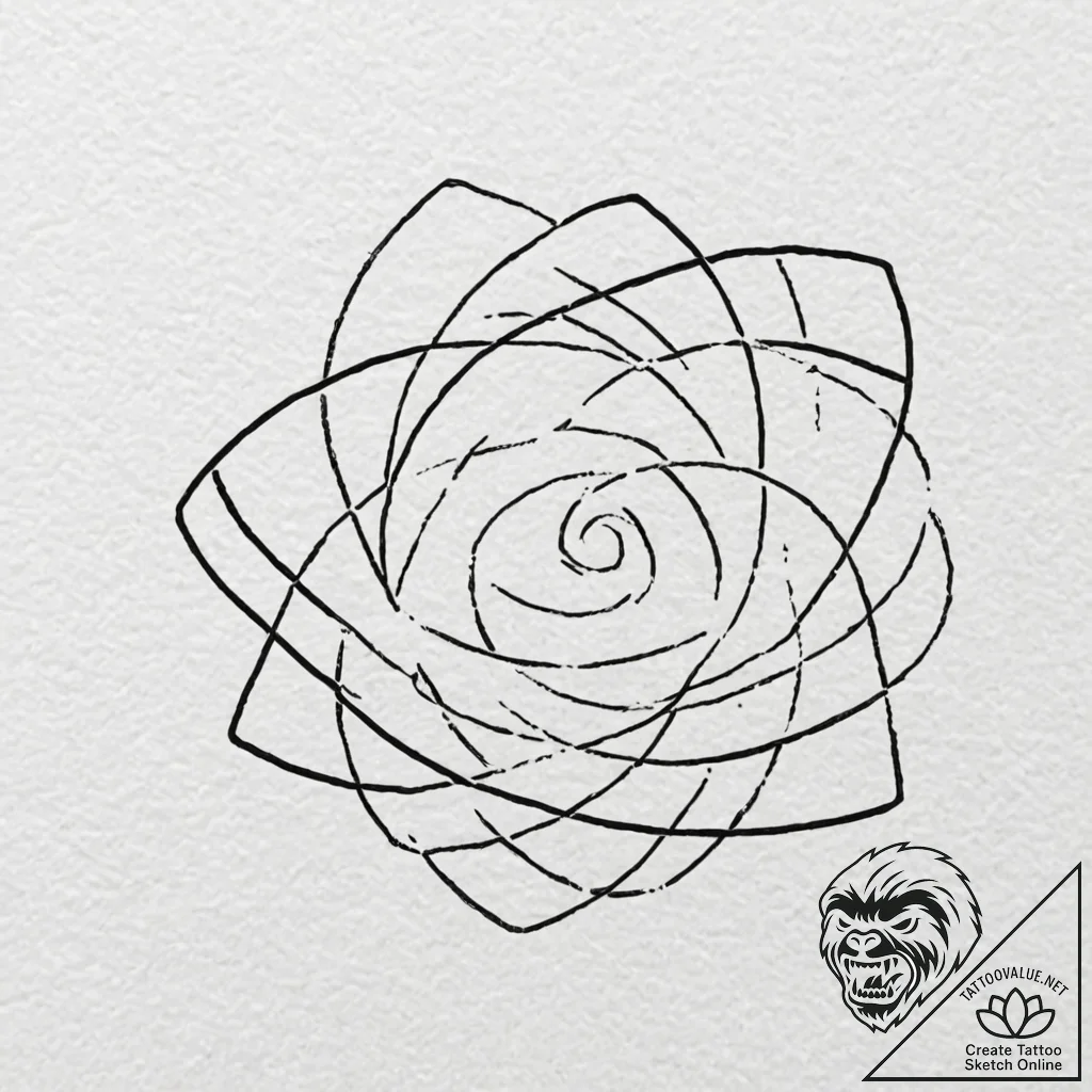 Spiral, tattoo drawing outline, clean lines,... - tattoo sketch (№1751666534_0, 04.07.2025 22:02) — tattoovalue.net