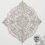 Circuit board pattern, tattoo line art, sepia… – tattoo sketch (№1751666610_0, 04.07.2025 22:03) — tattoovalue.net