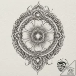 The radiation symbol, tattoo line art, modera… – tattoo sketch (№1751667092_0, 04.07.2025 22:11) — tattoovalue.net