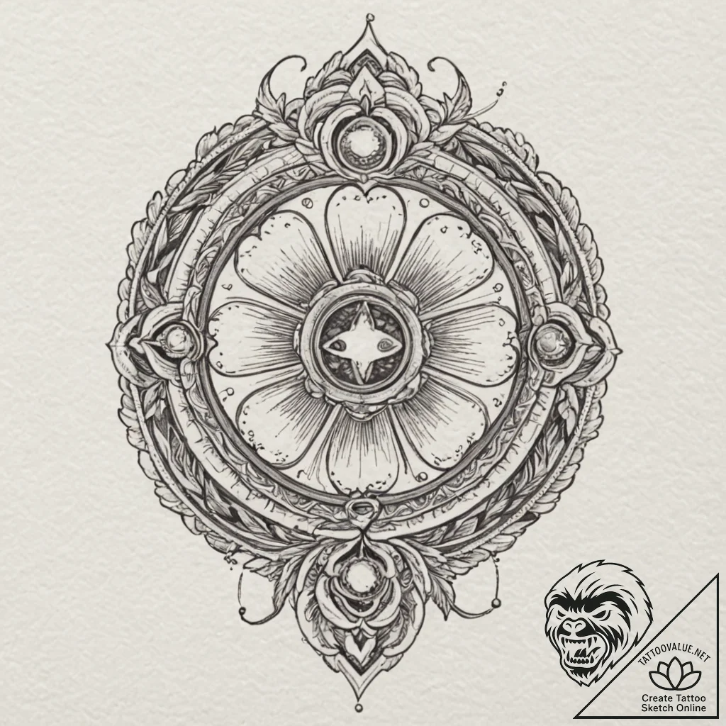 The radiation symbol, tattoo line art, modera... - tattoo sketch (№1751667092_0, 04.07.2025 22:11) — tattoovalue.net