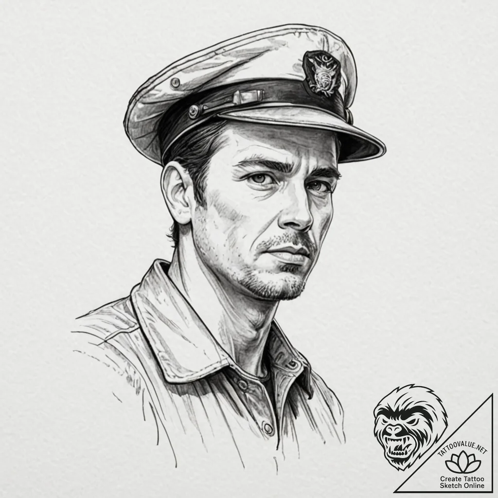 A trash polka portrait of joe miller from the... - tattoo sketch (№1751667178_0, 04.07.2025 22:12) — tattoovalue.net