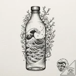 A ship in a bottle (is there, but can be a st… – tattoo sketch (№1751667357_0, 04.07.2025 22:15) — tattoovalue.net