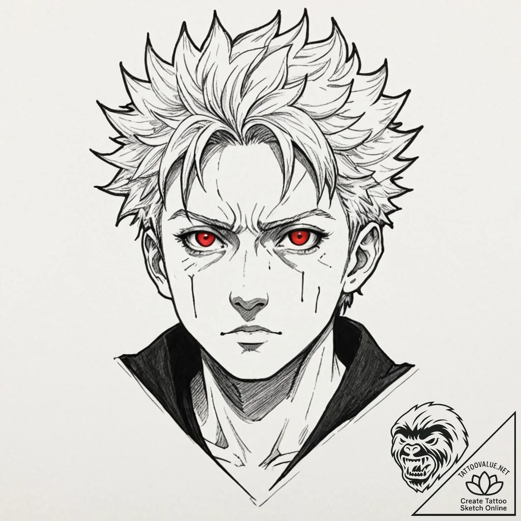 Gojo satoru's eyes from jujutsu kaisen, conce... - tattoo sketch (№1751667698_0, 04.07.2025 22:21) — tattoovalue.net
