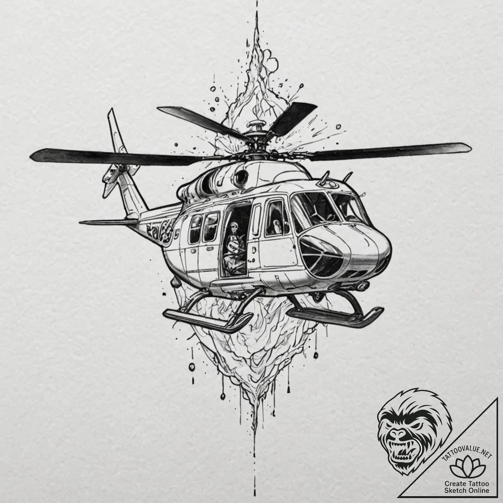 A graphic novel style tattoo of korben dallas... - tattoo sketch (№1751667782_0, 04.07.2025 22:23) — tattoovalue.net