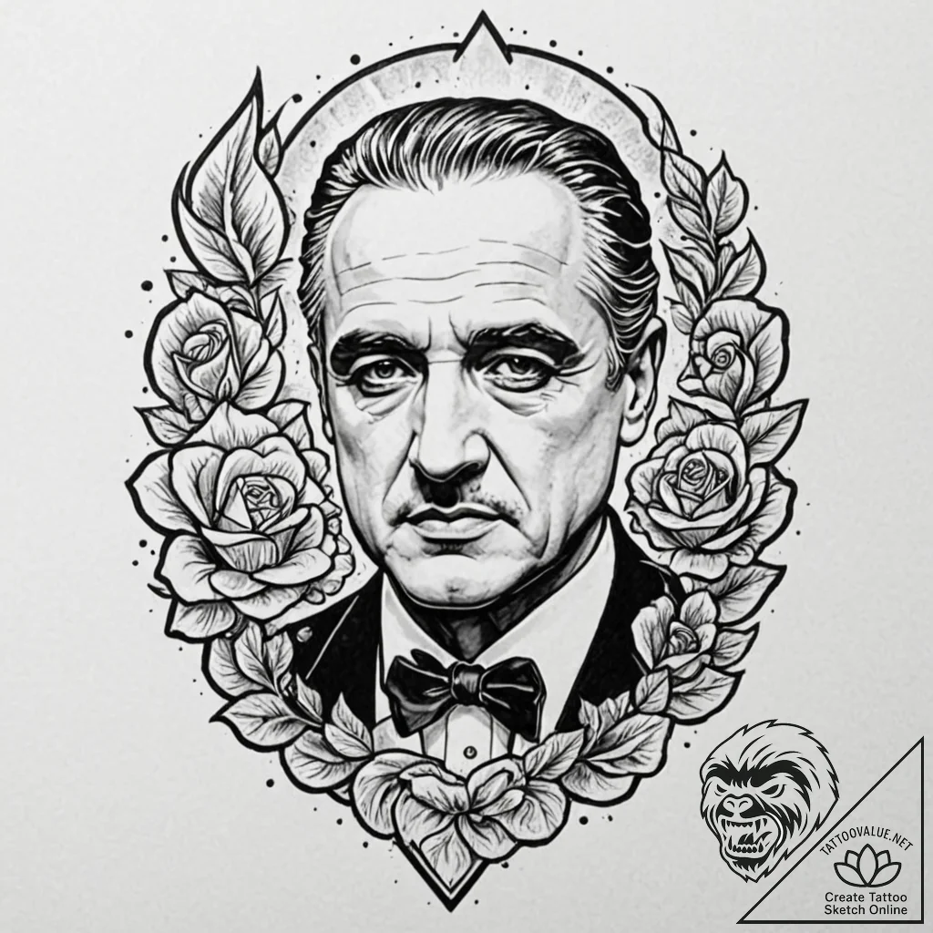 рєсђс‘сѓс‚рѕс‹р№ рѕс‚рµс† (the godfather), ta... - tattoo sketch (№1751668125_0, 04.07.2025 22:28) — tattoovalue.net