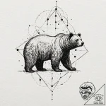A bear made of constellations, tattoo drawing… – tattoo sketch (№1751668379_0, 04.07.2025 22:32) — tattoovalue.net