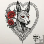 A neo-traditional portrait of anubis, the egy… – tattoo sketch (№1751668545_0, 04.07.2025 22:35) — tattoovalue.net