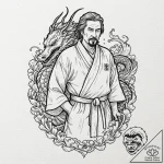 A sketch of the dude from the big lebowski, i… – tattoo sketch (№1751669143_0, 04.07.2025 22:45) — tattoovalue.net