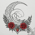 Moon, artistic tattoo sketch, masterpiece, be… – tattoo sketch (№1751669231_0, 04.07.2025 22:47) — tattoovalue.net
