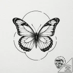 Butterfly, artistic tattoo sketch, subtle dro… – tattoo sketch (№1751669817_0, 04.07.2025 22:56) — tattoovalue.net