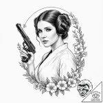 17. a beautiful linework tattoo design of pri… – tattoo sketch (№1751670156_0, 04.07.2025 23:02) — tattoovalue.net
