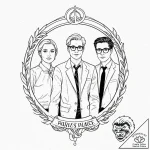 A watercolor tattoo of the main characters fr… – tattoo sketch (№1751670240_0, 04.07.2025 23:04) — tattoovalue.net