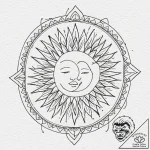 Sun and moon, tattoo flash sheet design, geom… – tattoo sketch (№1751670411_0, 04.07.2025 23:06) — tattoovalue.net