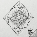 A dotwork tattoo of the gallifreyan symbols.,… – tattoo sketch (№1751671592_0, 04.07.2025 23:26) — tattoovalue.net