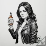 A graphic novel portrait of jessica jones, wi… – tattoo sketch (№1751671760_0, 04.07.2025 23:29) — tattoovalue.net