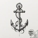 Anchor, tattoo sketch design, minimalist appr… – tattoo sketch (№1751671845_0, 04.07.2025 23:30) — tattoovalue.net