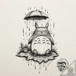 A watercolor sketch tattoo of totoro from my… – tattoo sketch (№1751672098_0, 04.07.2025 23:34) — tattoovalue.net