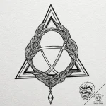 Triquetra, artistic tattoo sketch, subtle dro… – tattoo sketch (№1751672519_0, 04.07.2025 23:41) — tattoovalue.net