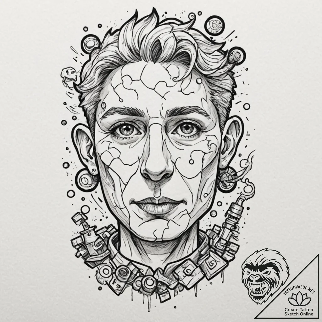 A sketch of jigsaw's puppet, billy, "i want t... - tattoo sketch (№1751672770_0, 04.07.2025 23:46) — tattoovalue.net