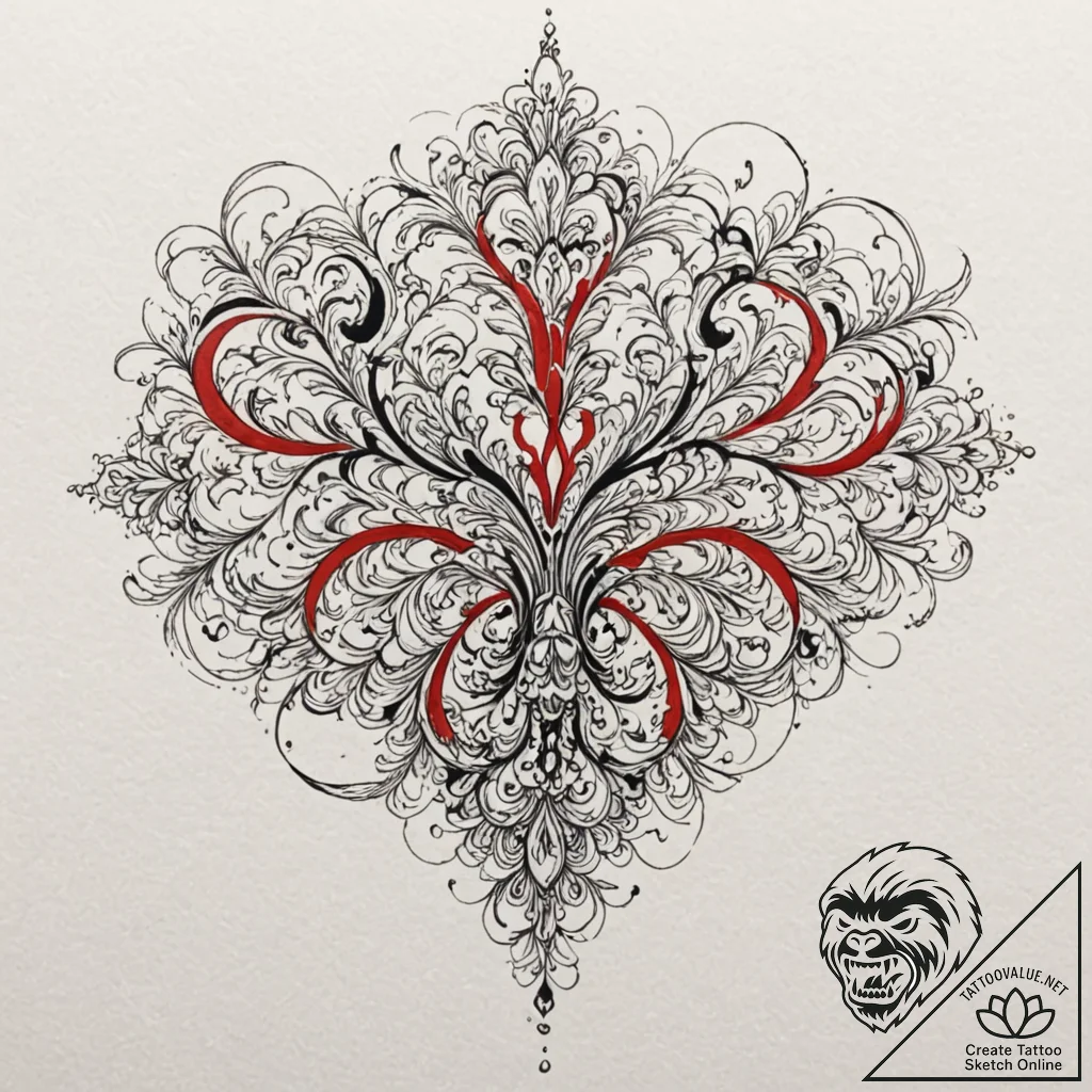 A rorschach inkblot test, artistic tattoo ske... - tattoo sketch (№1751673027_0, 04.07.2025 23:50) — tattoovalue.net