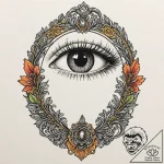 Keyhole with an eye peeping through, artistic… – tattoo sketch (№1751673113_0, 04.07.2025 23:51) — tattoovalue.net