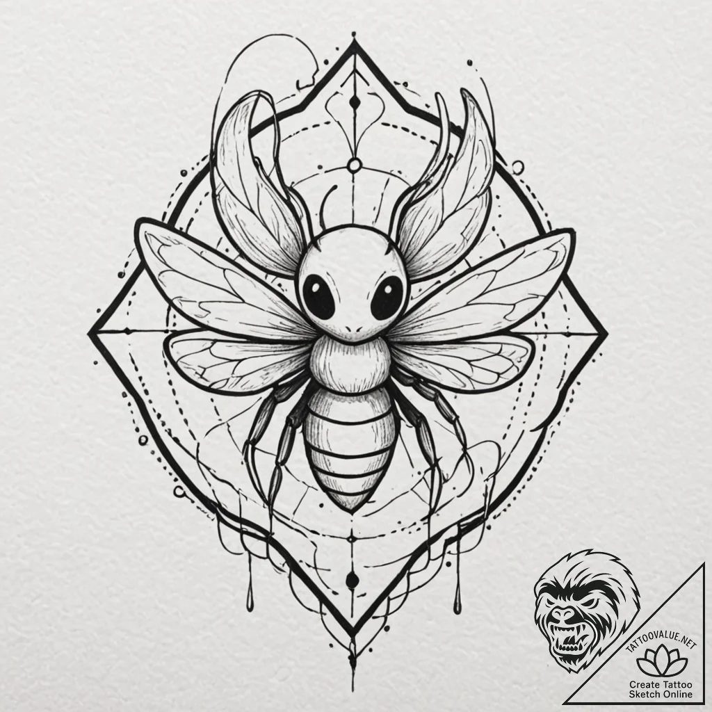 Hornet from hollow knight, tattoo drawing out... - tattoo sketch (№1751673366_0, 04.07.2025 23:56) — tattoovalue.net