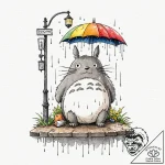 A watercolor sketch tattoo of totoro from my… – tattoo sketch (№1751673790_0, 05.07.2025 00:03) — tattoovalue.net