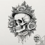 Trash polka sketch of roy batty’s face with t… – tattoo sketch (№1751673873_0, 05.07.2025 00:04) — tattoovalue.net