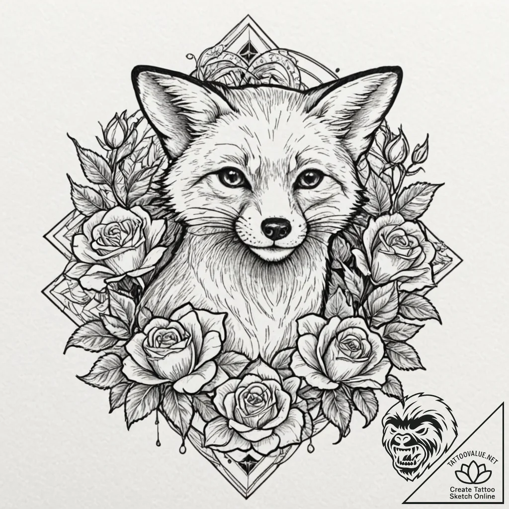A linework tattoo of the fox force five hand... - tattoo sketch (№1751674130_0, 05.07.2025 00:08) — tattoovalue.net