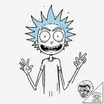 A trash polka sketch of mr. meeseeks from ric… – tattoo sketch (№1751674898_0, 05.07.2025 00:21) — tattoovalue.net