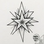 Six-pointed star, tattoo drawing outline, uni… – tattoo sketch (№1751675496_0, 05.07.2025 00:31) — tattoovalue.net