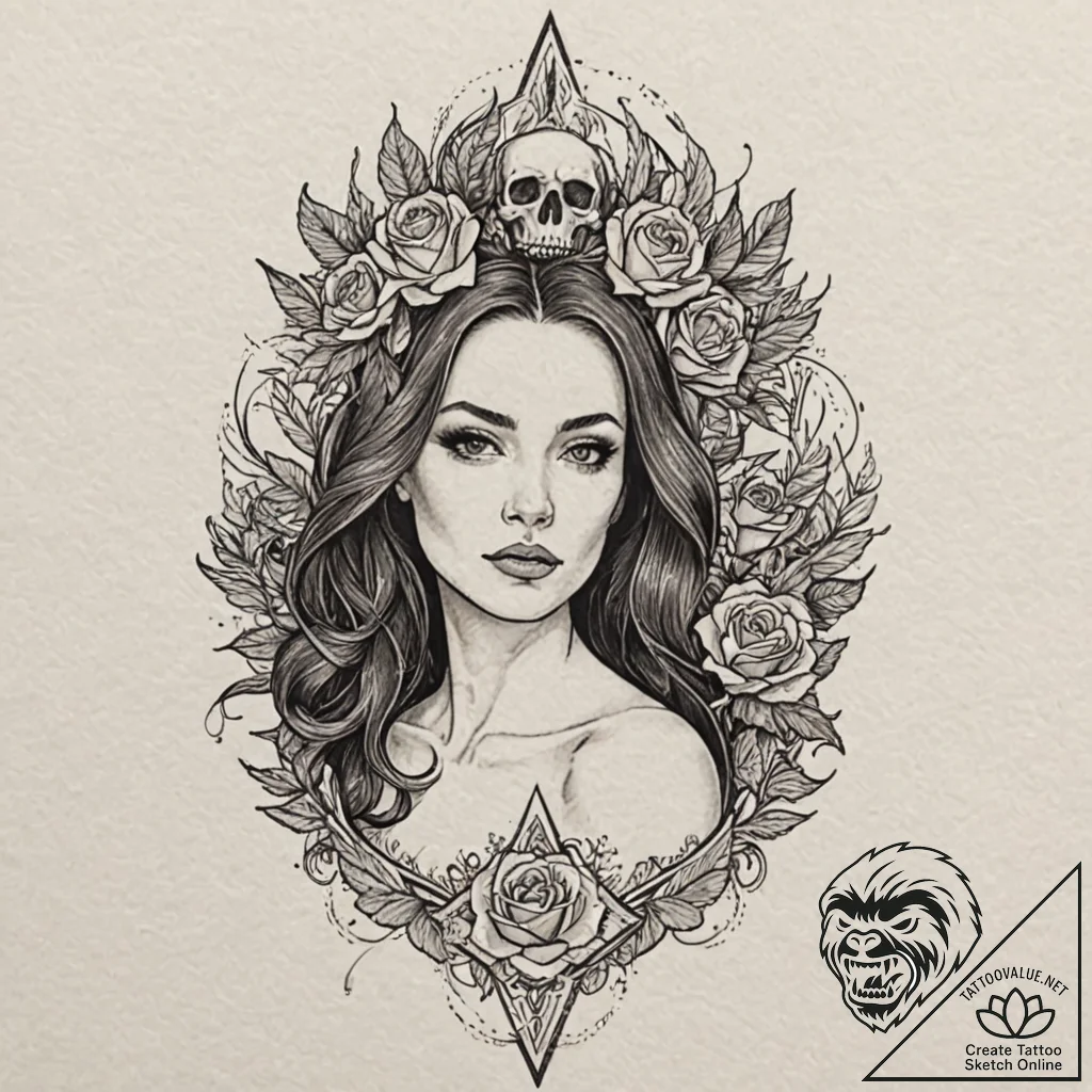A graphic novel portrait of jean grey as the... - tattoo sketch (№1751676435_0, 05.07.2025 00:47) — tattoovalue.net