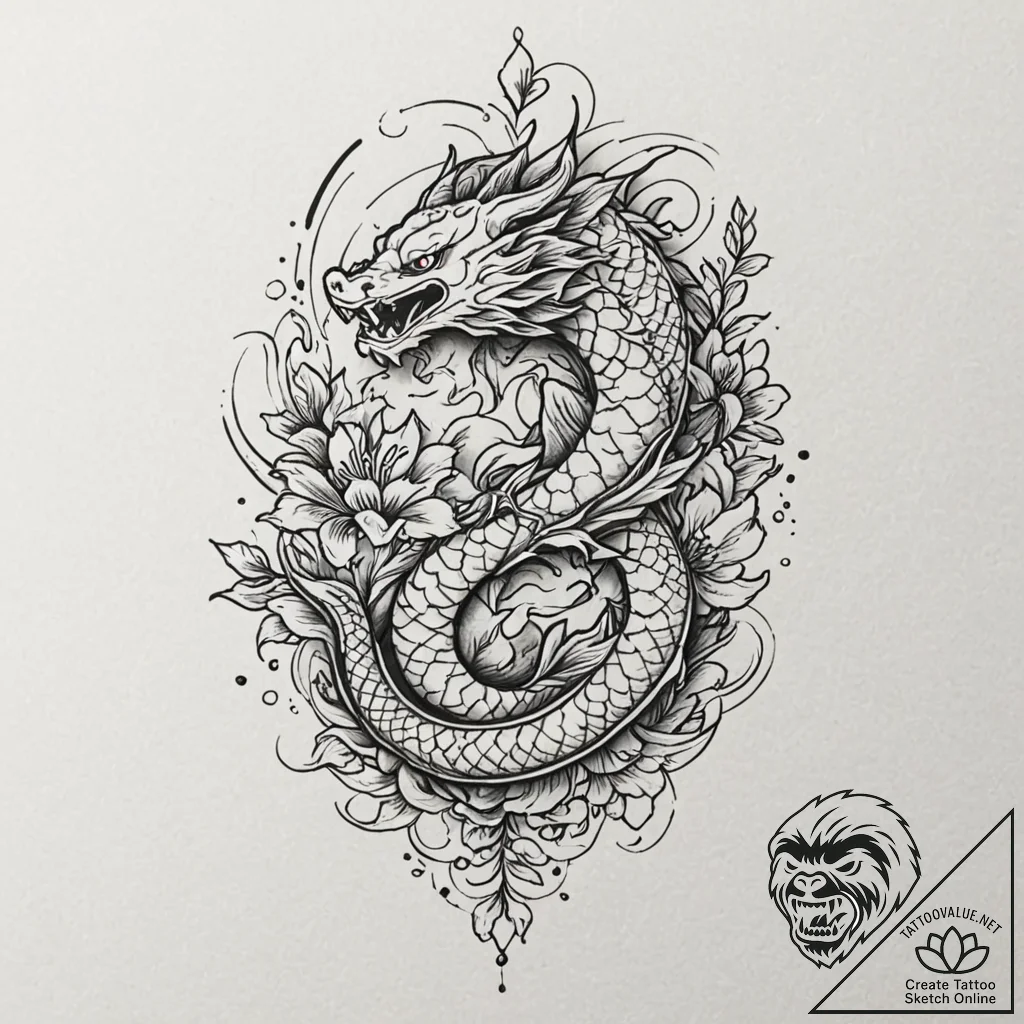 A safety pin, tattoo drawing outline, irezumi... - tattoo sketch (№1751677027_0, 05.07.2025 00:57) — tattoovalue.net