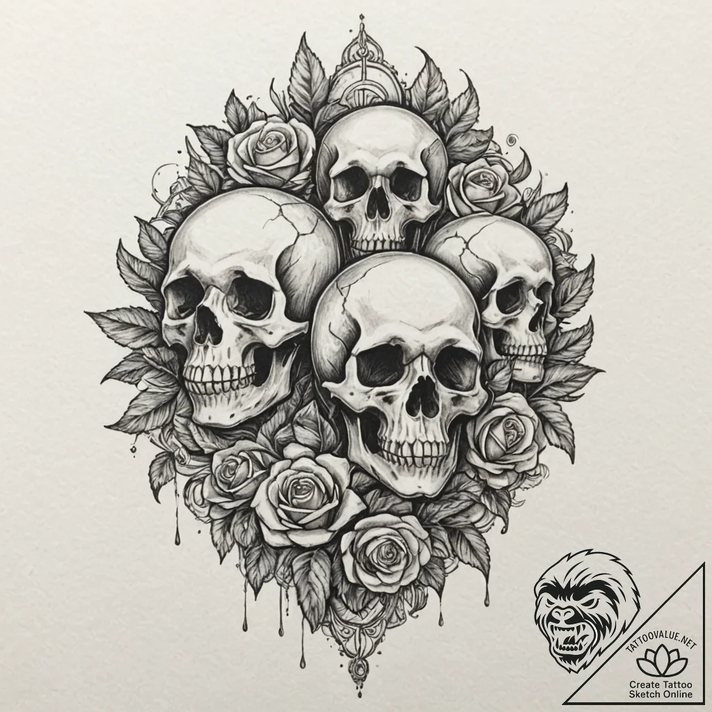 A watercolor landscape of the dead marshes, w... - tattoo sketch (№1751677114_0, 05.07.2025 00:58) — tattoovalue.net