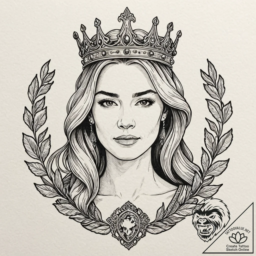 A neo-traditional tattoo of cersei lannister,... - tattoo sketch (№1751677198_0, 05.07.2025 00:59) — tattoovalue.net