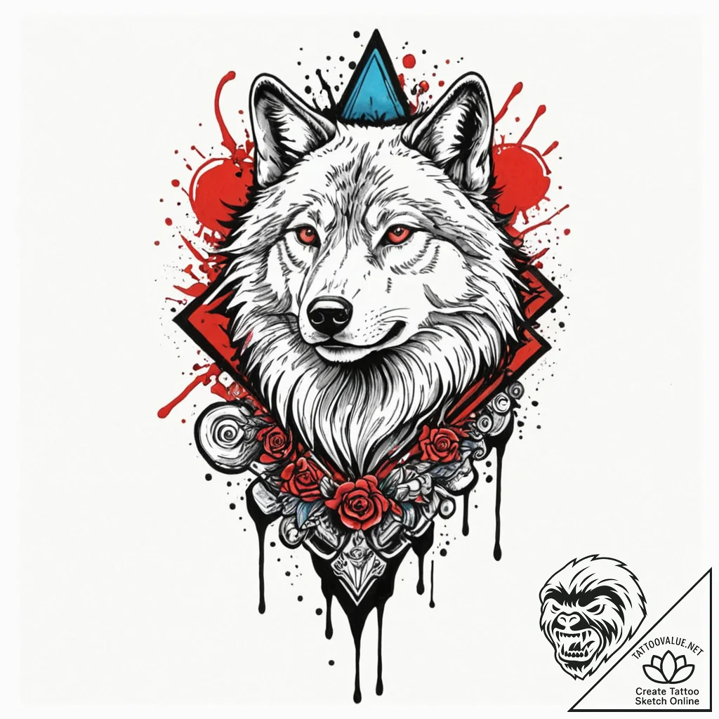 A trash polka design of the red wedding, with... - tattoo sketch (№1751677537_0, 05.07.2025 01:05) — tattoovalue.net