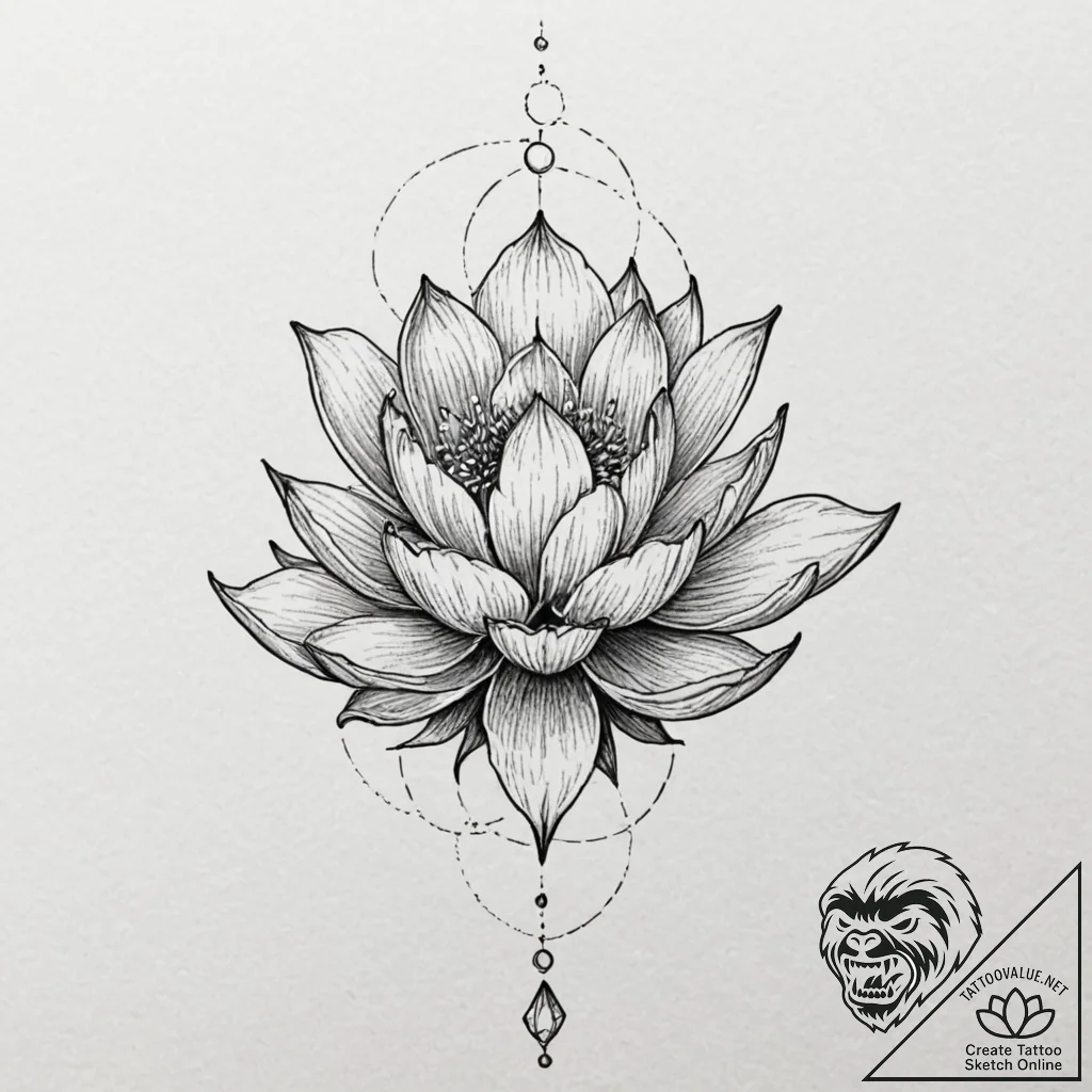 Ornament, concept art for tattoo, aesthetical... - tattoo sketch (№1751678998_0, 05.07.2025 01:29) — tattoovalue.net