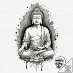 Buddha, ink illustration for tattoo, watercol… – tattoo sketch (№1751679865_0, 05.07.2025 01:44) — tattoovalue.net