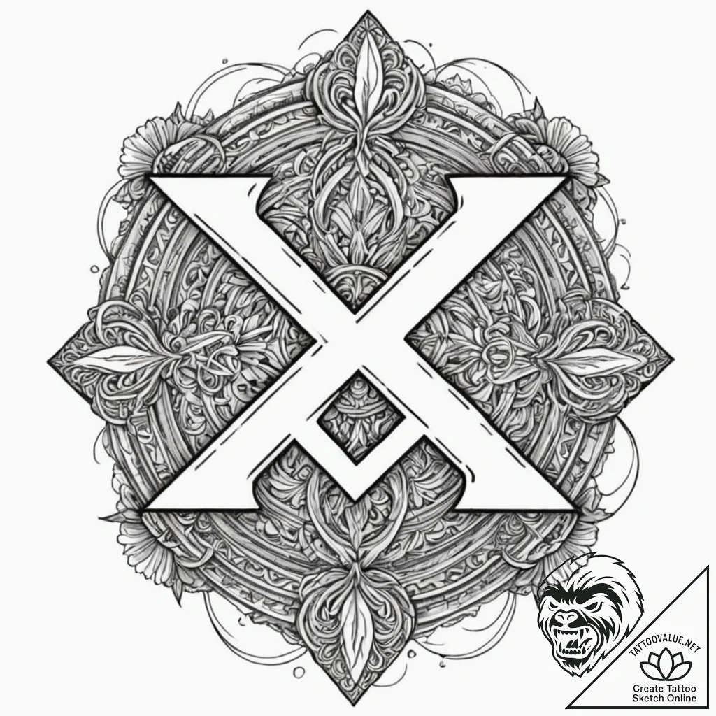 Rune, tattoo sketch design, muted color palet... - tattoo sketch (№1751680200_0, 05.07.2025 01:50) — tattoovalue.net