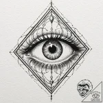 A dotwork tattoo of the crimson king’s eye fr… – tattoo sketch (№1751680285_0, 05.07.2025 01:51) — tattoovalue.net