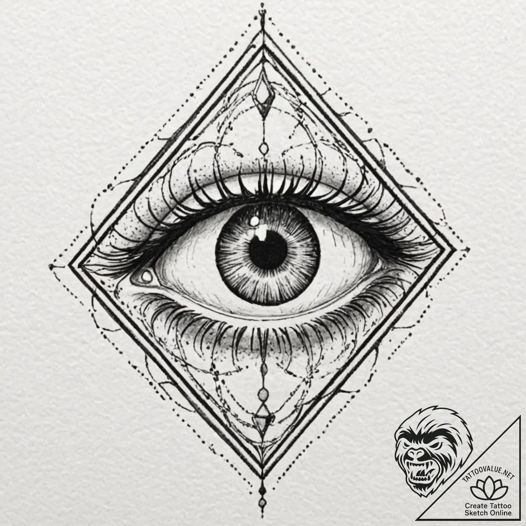 A dotwork tattoo of the crimson king's eye fr... - tattoo sketch (№1751680285_0, 05.07.2025 01:51) — tattoovalue.net