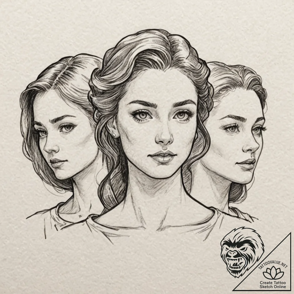 A graphic novel portrait of the main characte... - tattoo sketch (№1751680961_0, 05.07.2025 02:02) — tattoovalue.net