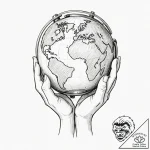 Atlas holding the globe, artistic tattoo sket… – tattoo sketch (№1751681805_0, 05.07.2025 02:16) — tattoovalue.net